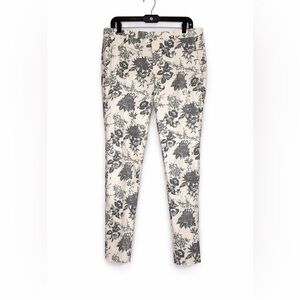 Twisted Tailor Dark Grey & White Floral Trousers | Unisex Tailored Pants